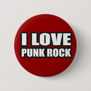 Ik hou van PUNK ROCK voor punk meisjes en jongens Ronde Button 5,7 Cm
