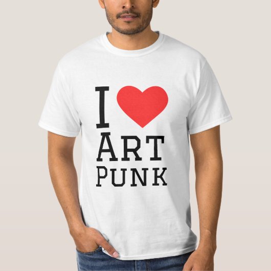Ik hou van punk vierkante sticker t-shirt (Voorkant)