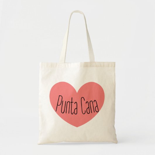 Ik hou van Punta Cana roze hart Tote Bag (Voorkant)