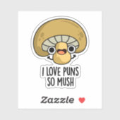 Ik hou van Punts, zo grappige paddenstoel Sticker (Vel)