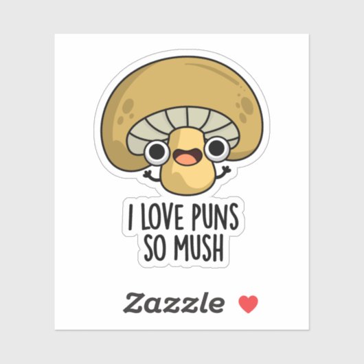 Ik hou van Punts, zo grappige paddenstoel Sticker (Vel)