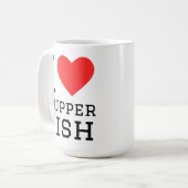 Ik hou van pupper vis koffiemok (Voorkant links)