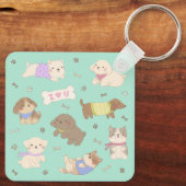 Ik hou van Puppies illustratie Sleutelhanger (Achterkant)