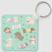 Ik hou van Puppies illustratie Sleutelhanger (Achterkant)
