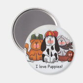 Ik hou van Puppies magneet (Voorkant / Achterkant)