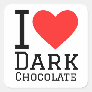 Ik hou van pure chocolade vierkante sticker