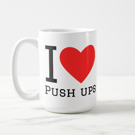 Ik hou van push-ups koffiemok (Links)