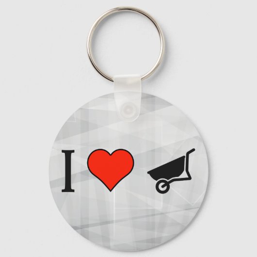 Ik hou van Pushing A Wheelbarrow Sleutelhanger (Voorkant)