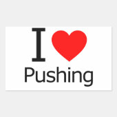 Ik hou van Pushing Rechthoekige Sticker (Voorkant)