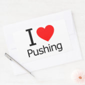Ik hou van Pushing Rechthoekige Sticker (Envelop)