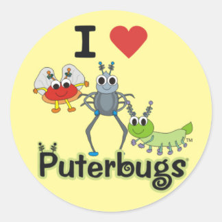 Ik hou van Puterbugs Ronde Sticker