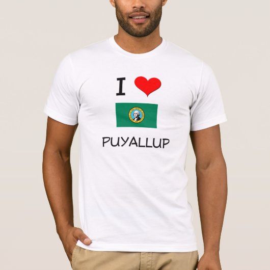 Ik hou van Puyallup Washington T-shirt (Voorkant)