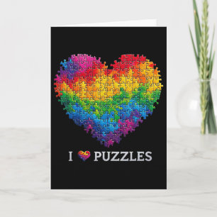 Ik hou van puzzels legpuzzel hart regenboog voor m kaart