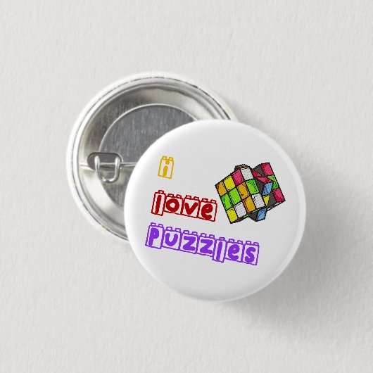 Ik hou van puzzels ronde button 3,2 cm (Voorkant /achterkant)