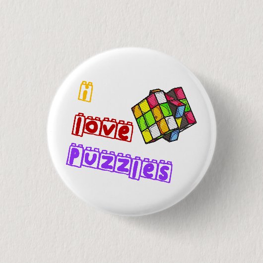 Ik hou van puzzels ronde button 3,2 cm (Voorkant)