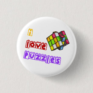 Ik hou van puzzels ronde button 3,2 cm