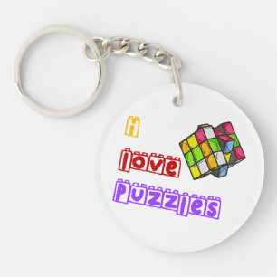 Ik hou van puzzels sleutelhanger