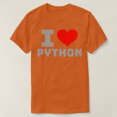 Ik hou van Python T-shirt (Design voorkant)