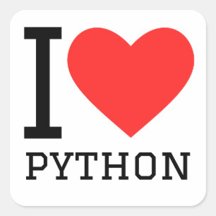 Ik hou van Python Vierkante Sticker