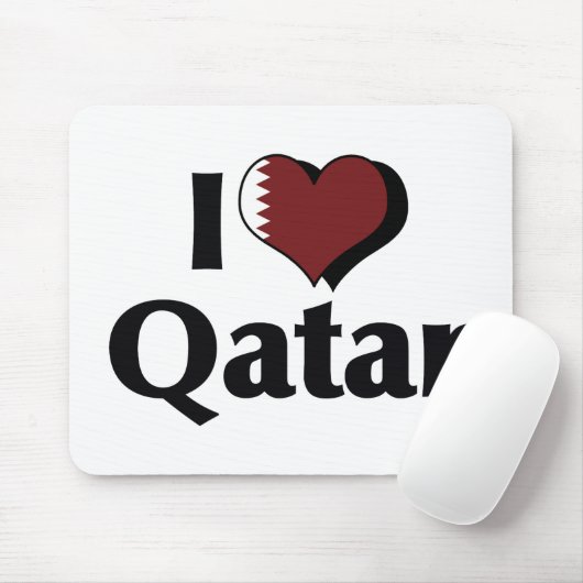 Ik hou van Qatar Flag Muismat (Met muis)