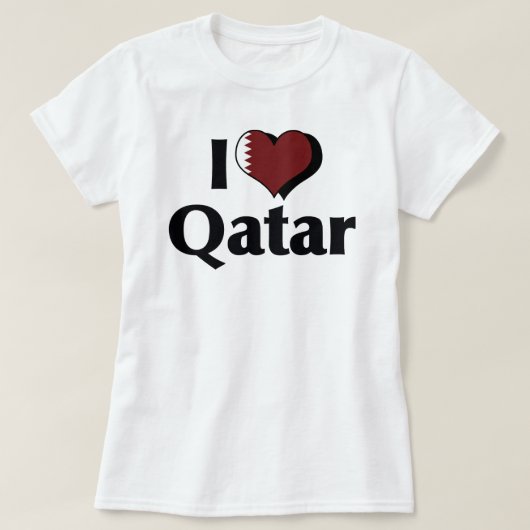 Ik hou van Qatar Flag Shirt (Design voorkant)