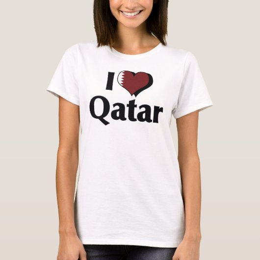 Ik hou van Qatar Flag Shirt (Voorkant)