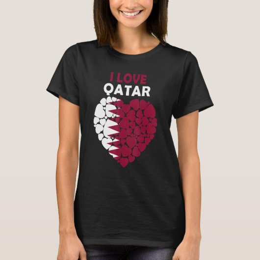 Ik hou van Qatar trots om Qatarese vlag Qatar te w T-shirt (Voorkant)