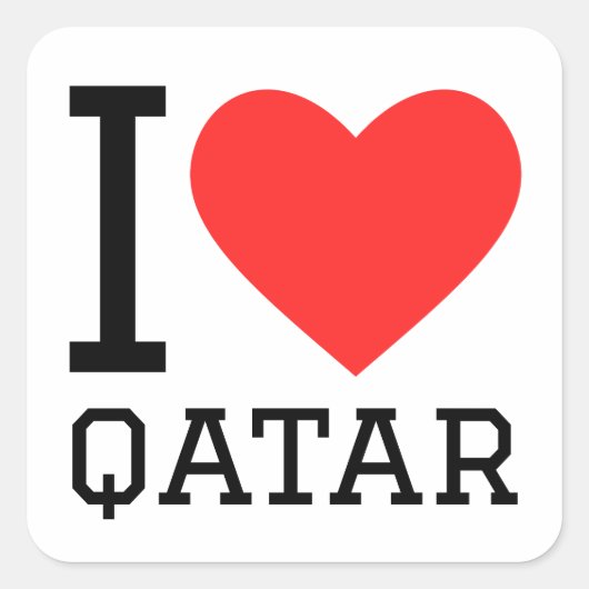 Ik hou van qatar vierkante sticker (Voorkant)