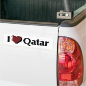 Ik hou van Qatar-vlag Bumpersticker (Op Truck)