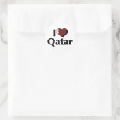 Ik hou van Qatar-vlag Ronde Sticker (Tas)