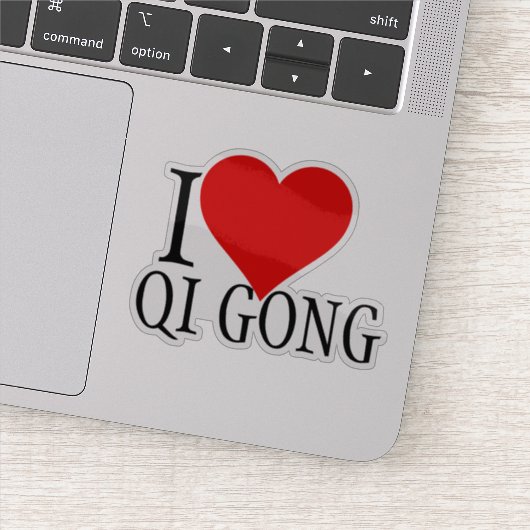 Ik hou van Qi Gong tekst Sjabloon Sticker (Detail)