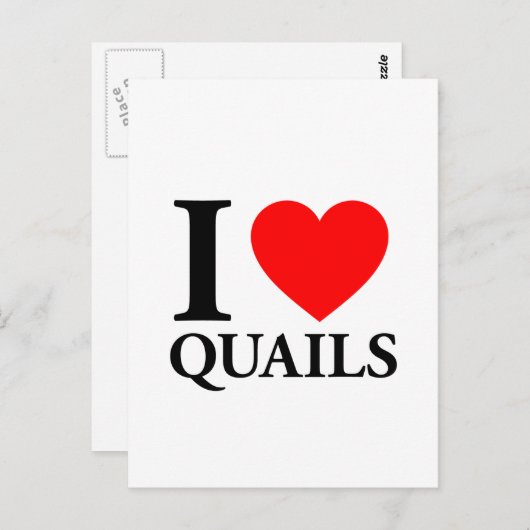 Ik hou van Quails Briefkaart (Voorkant / Achterkant)