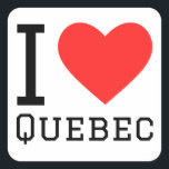 Ik hou van quebec vierkante sticker<br><div class="desc">Ik hou van Quebec,  voor Canada liefhebbers</div>