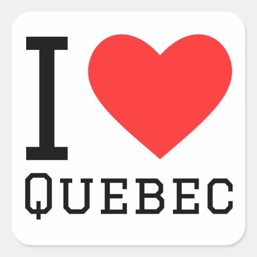 Ik hou van quebec vierkante sticker (Voorkant)