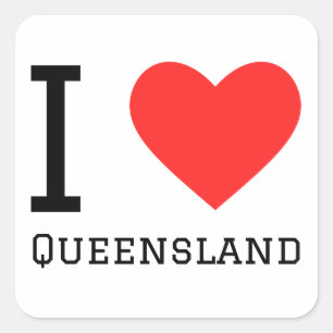 Ik hou van Queensland Vierkante Sticker