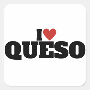 Ik hou van Queso Vierkante Sticker