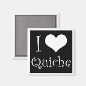 Ik hou van Quiche Magnet in zwart (Voorkant / Achterkant)