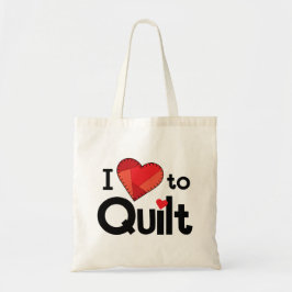 Ik hou van quilten boodschappentas – De dagelijkse Tote Bag