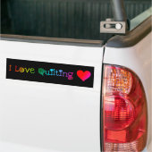 Ik hou van Quilten Bumpersticker (Op Truck)