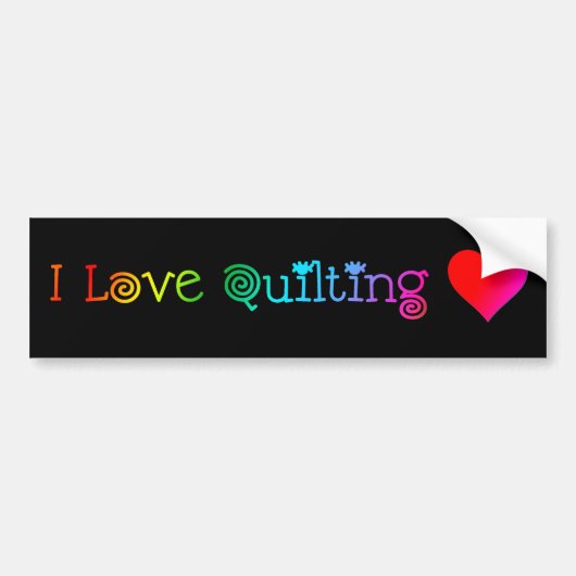 Ik hou van Quilten Bumpersticker (Voorkant)