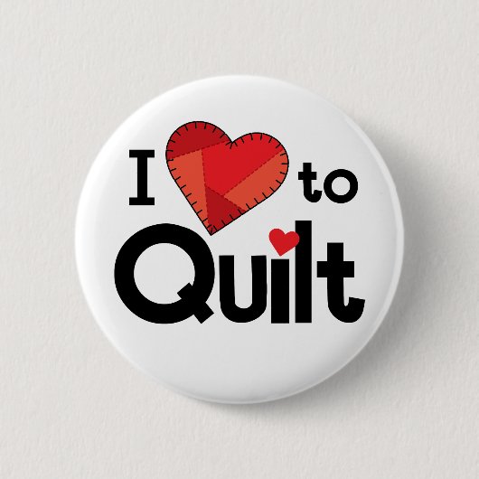 Ik hou van quilten Knop - Leuk cadeau voor quilter Ronde Button 5,7 Cm (Voorkant)