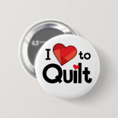 Ik hou van quilten Knop - Leuk cadeau voor quilter Ronde Button 5,7 Cm (Voorkant /achterkant)