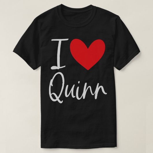 Ik hou van Quinn Name Personalized Boy Man BFF Fri T-shirt (Design voorkant)