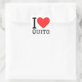 Ik hou van quito vierkante sticker (Tas)