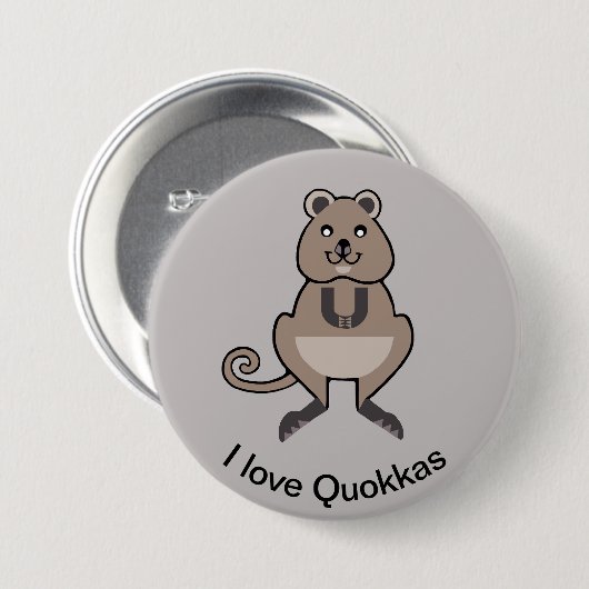 Ik hou van QUOKKAS - Marsupial - Aussie - Ronde Button 7,6 Cm (Voorkant /achterkant)