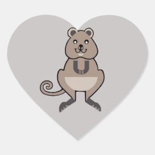 Ik hou van QUOKKAS - Wildlife - Marsupial Hart Sticker
