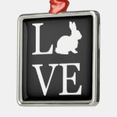 Ik hou van Rabbit Spell Silhouette Bunny Metalen Ornament (Links)