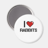 Ik hou van Rabbits Digital Design Magneet (Voorkant / Achterkant)
