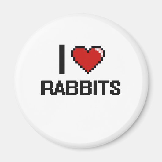 Ik hou van Rabbits Digital Design Magneet (Voorkant)