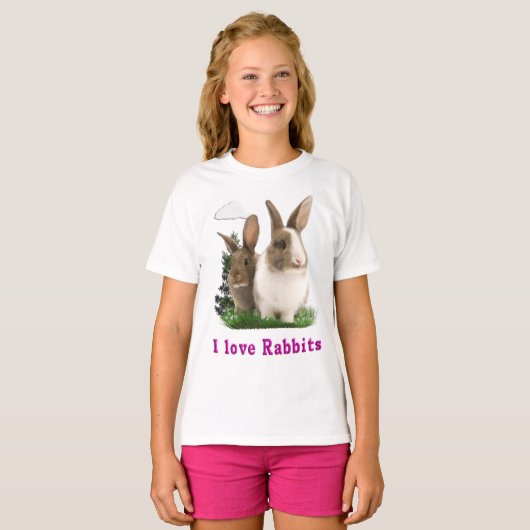 Ik hou van Rabbitts T-shirt (Voorkant volledig)